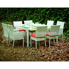 Luxus-Garten weiß Rattan Ess-Set